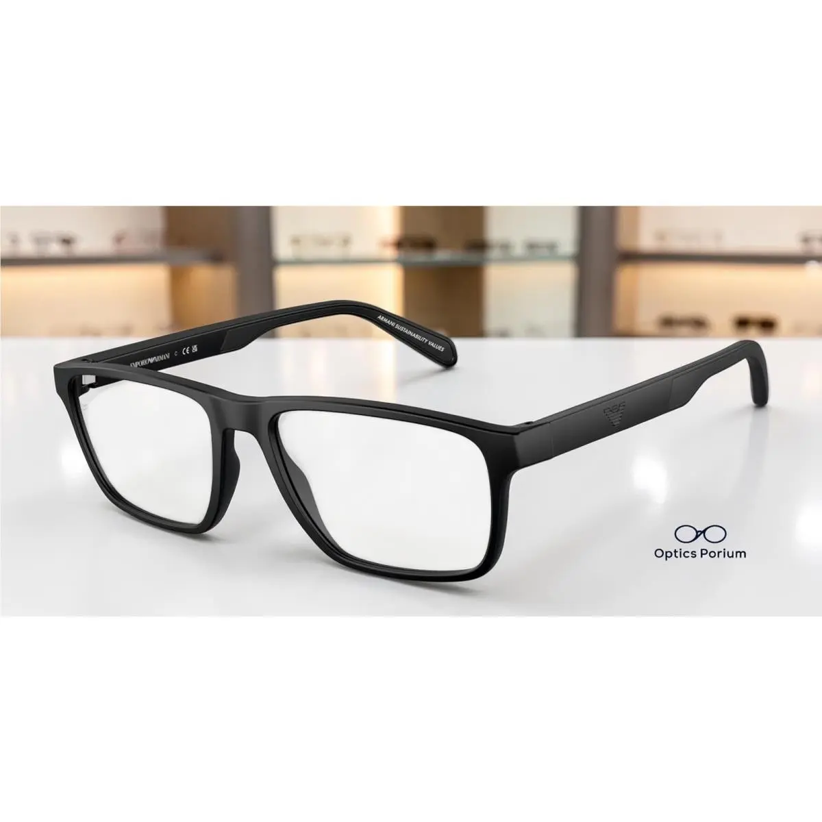 Emporio Armani EA3233 5001 Matte Black Demo Lens 56 mm Men`s Eyeglasses