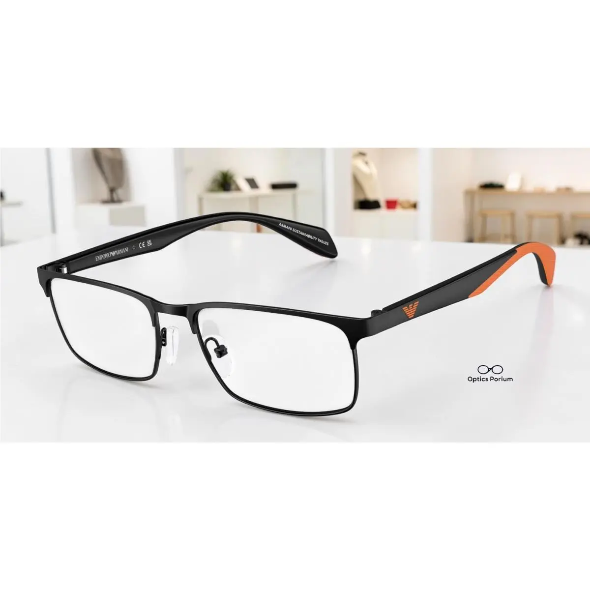 Emporio Armani EA1149 3226 Matte Black Demo Lens 56 mm Men`s Eyeglasses