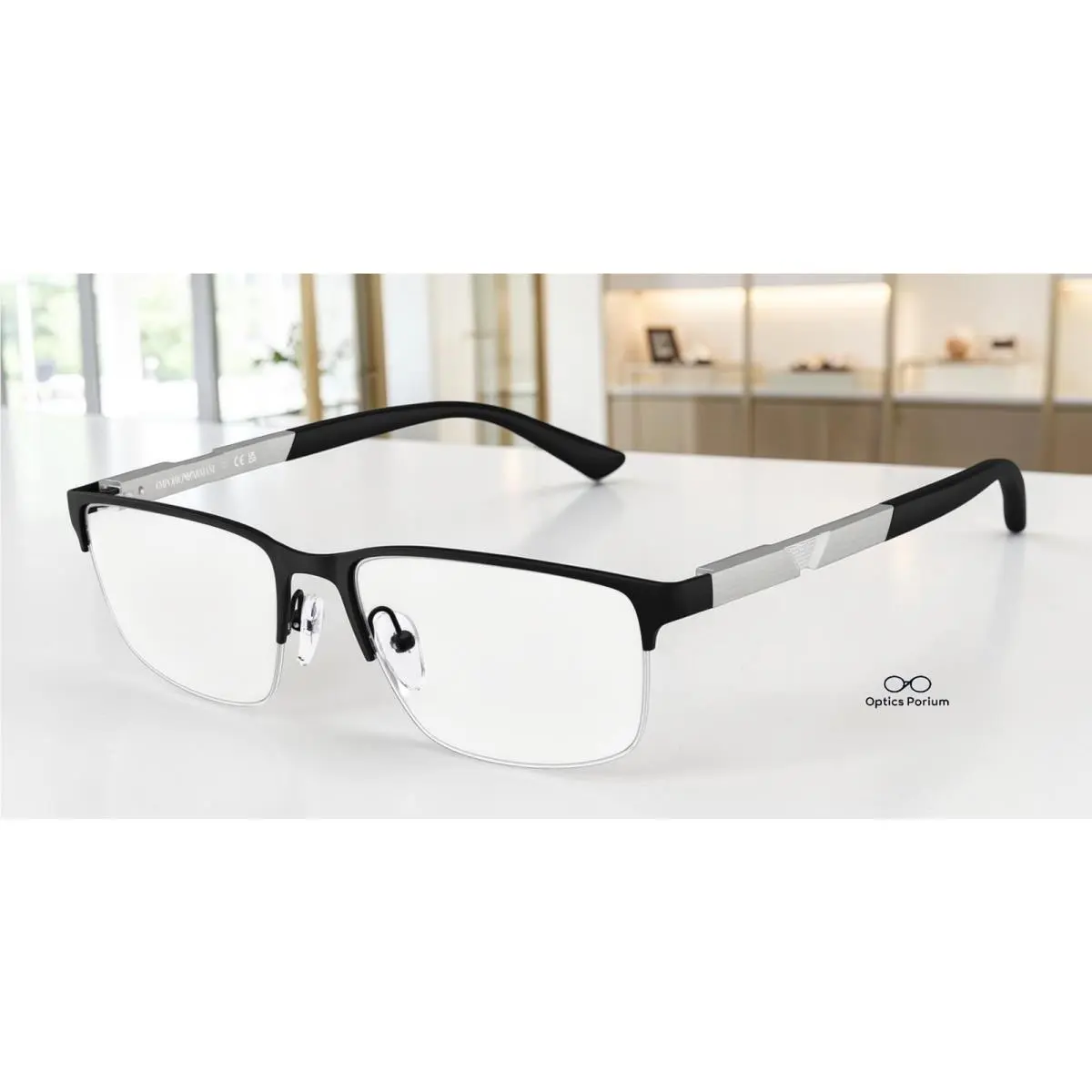 Emporio Armani EA1164 3001 Matte Black Demo Lens 56 mm Men`s Eyeglasses