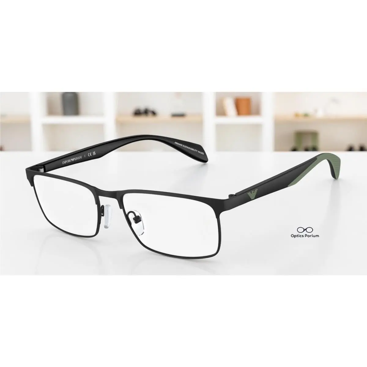 Emporio Armani EA1149 3001 Matte Black Demo Lens 56 mm Men`s Eyeglasses