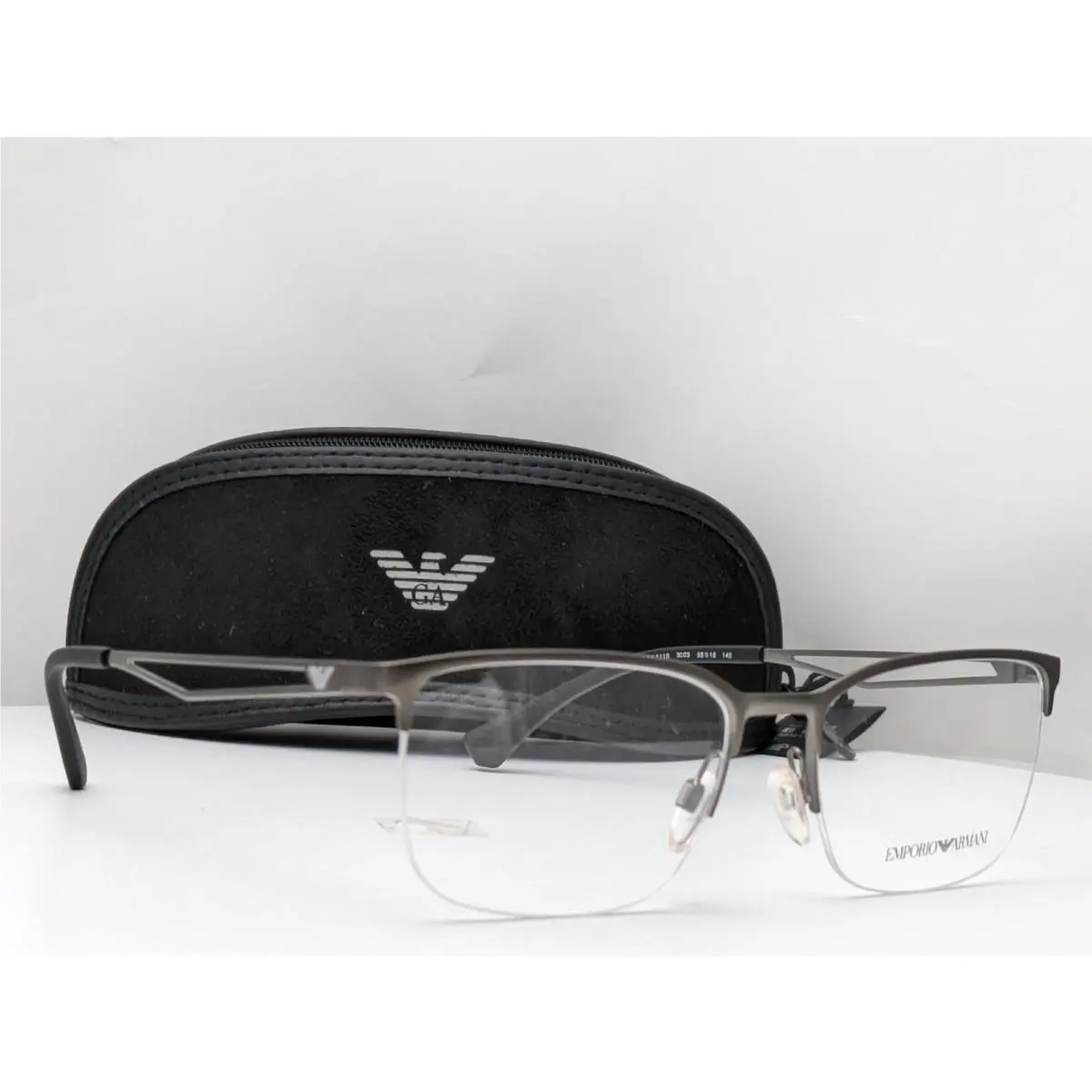 Emporio Armani EA1116 3003 Matte Gunmetal Men`s Eyeglasses Frames 55-18-145
