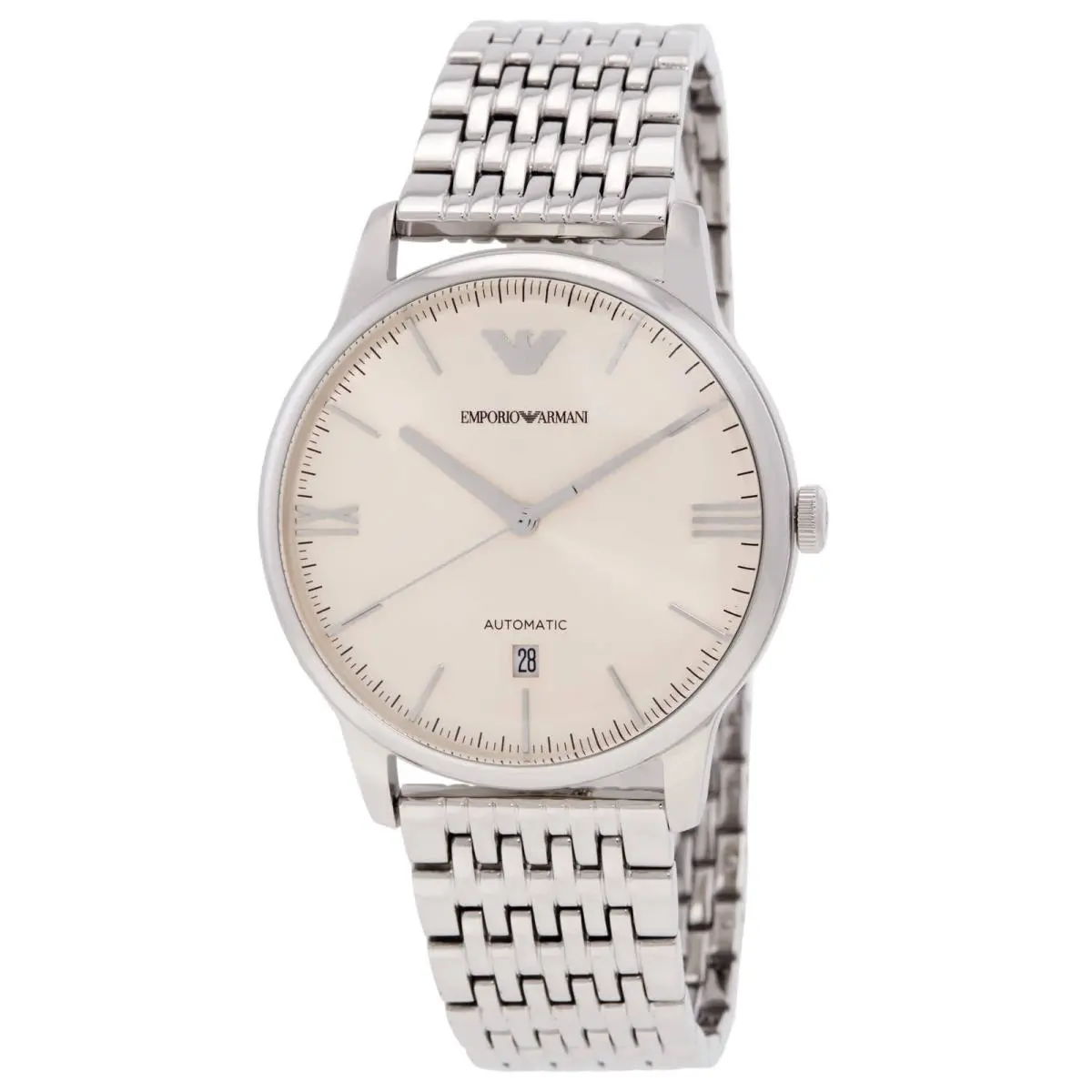 Emporio Armani Automatic Eggshell Sunray Dial Men`s Watch AR60082