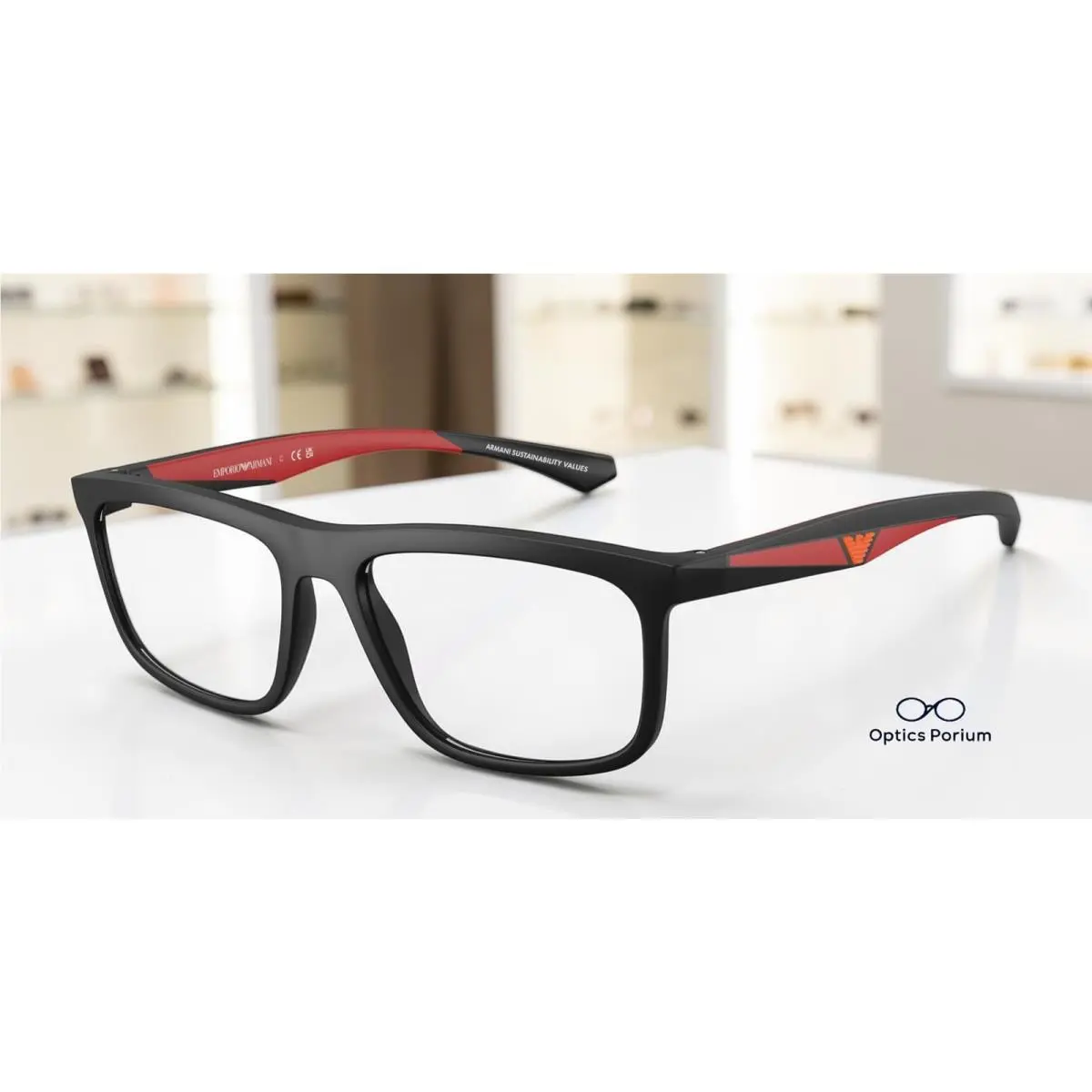 Emporio Armani EA3246 5009 Matte Black Demo Lens 55 mm Men`s Eyeglasses