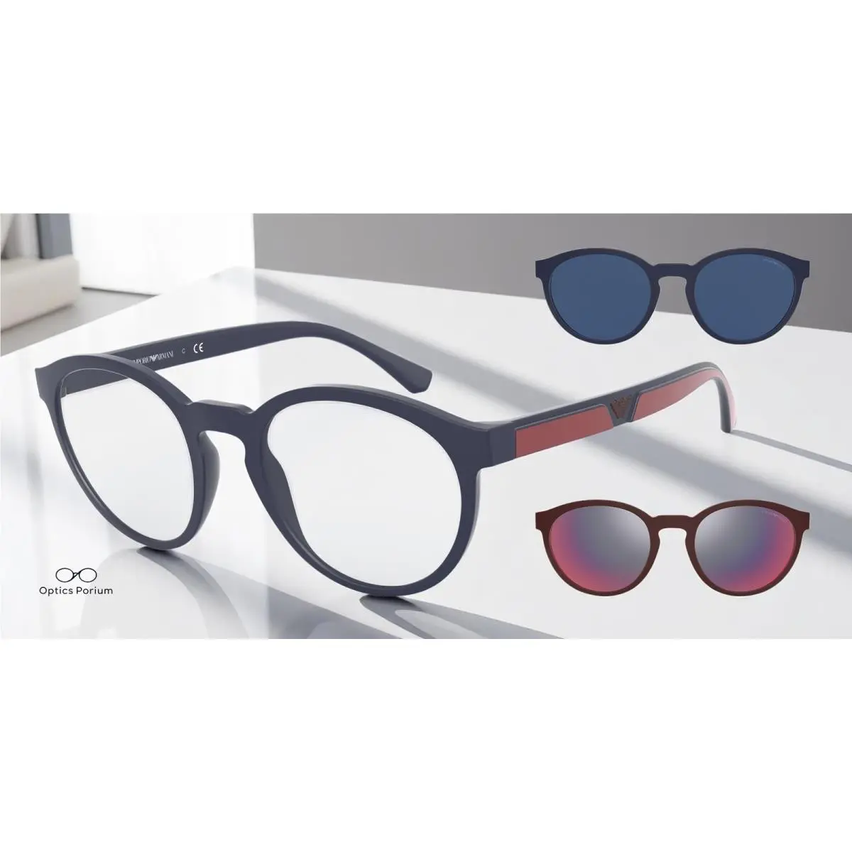 EA4152 56691W Phantos Matte Blue Clear 52 mm Men`s Sunglasses by Emporio Armani