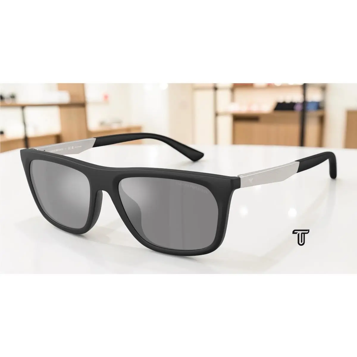 EA4272U 63726G Matte Black Grey Mirror Silver 57mm Men Sunglasses by Emporio Armani
