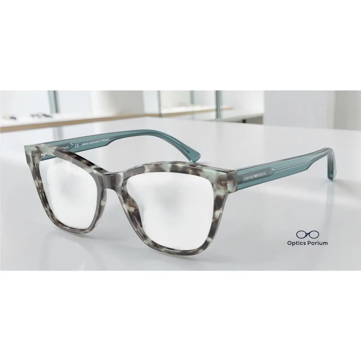 Emporio Armani EA3193 5097 Shiny Blue Havana Demo Lens 52 mm Women`s Eyeglasses