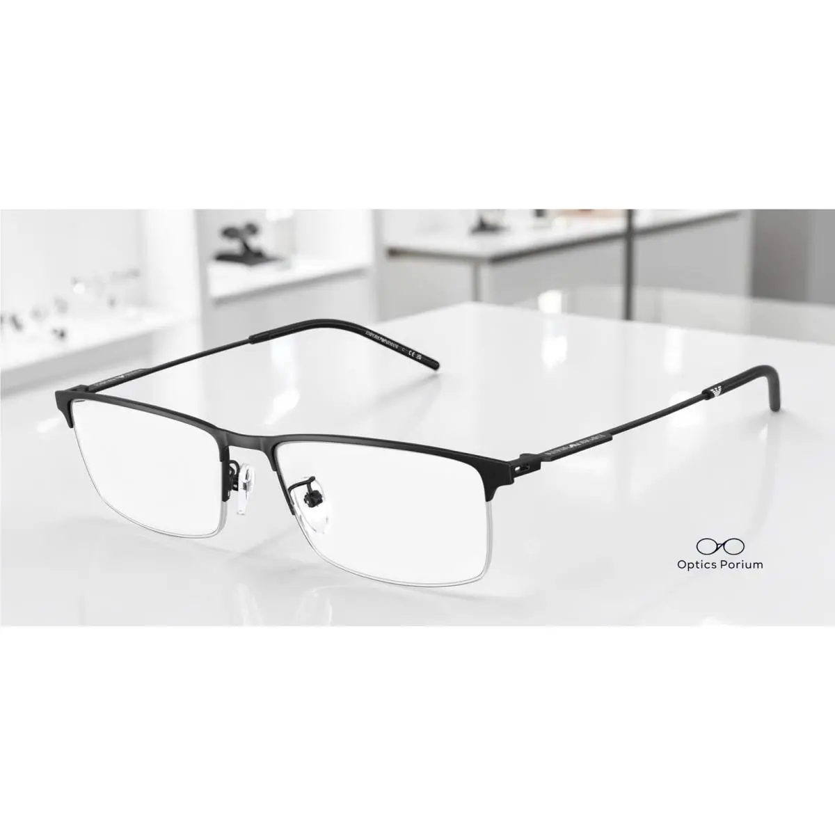 Emporio Armani EA1168D 3001 Matte Black Demo Lens 56 mm Men`s Eyeglasses