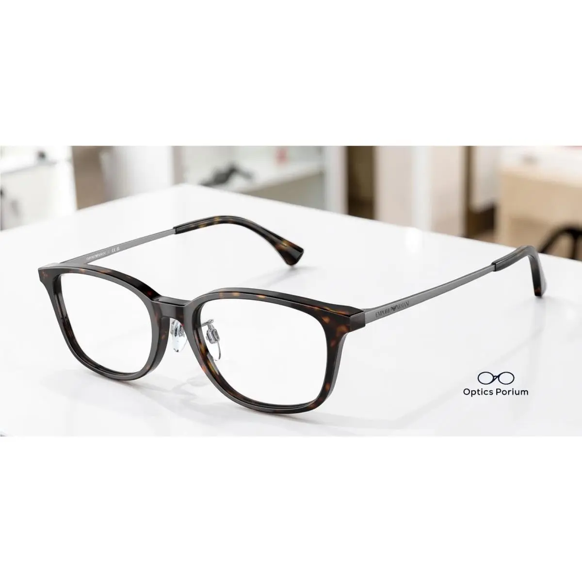 Emporio Armani EA3217D 5026 Shiny Havana Demo Lens 52 mm Men`s Eyeglasses