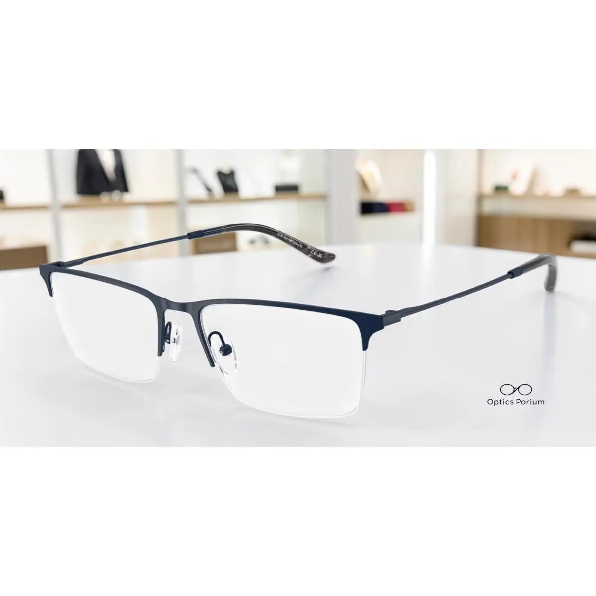 Emporio Armani EA1171 3018 Matte Blue Demo Lens 57 mm Men`s Eyeglasses