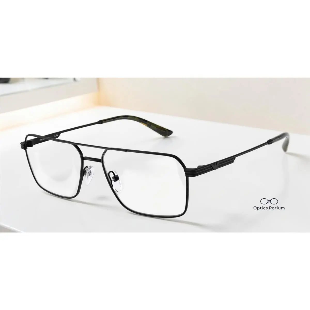 Emporio Armani EA1166 3001 Matte Black Demo Lens 57 mm Men`s Eyeglasses