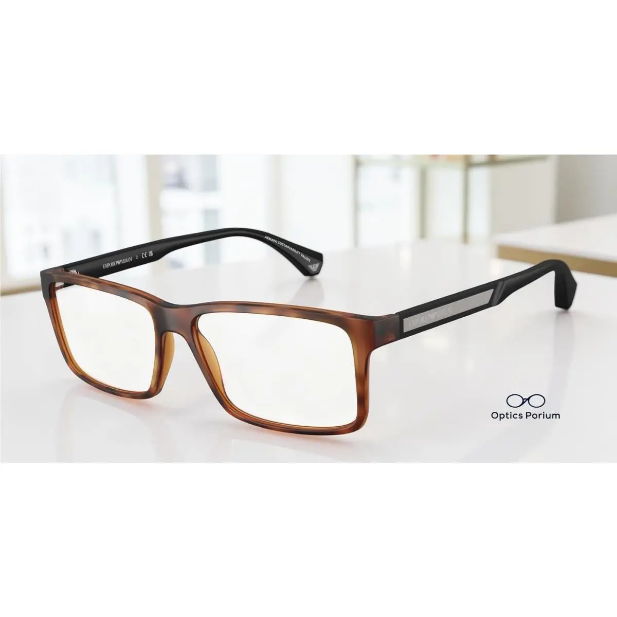 Emporio Armani EA3038 5002 Matte Havana Demo Lens 56 mm Men`s Eyeglasses