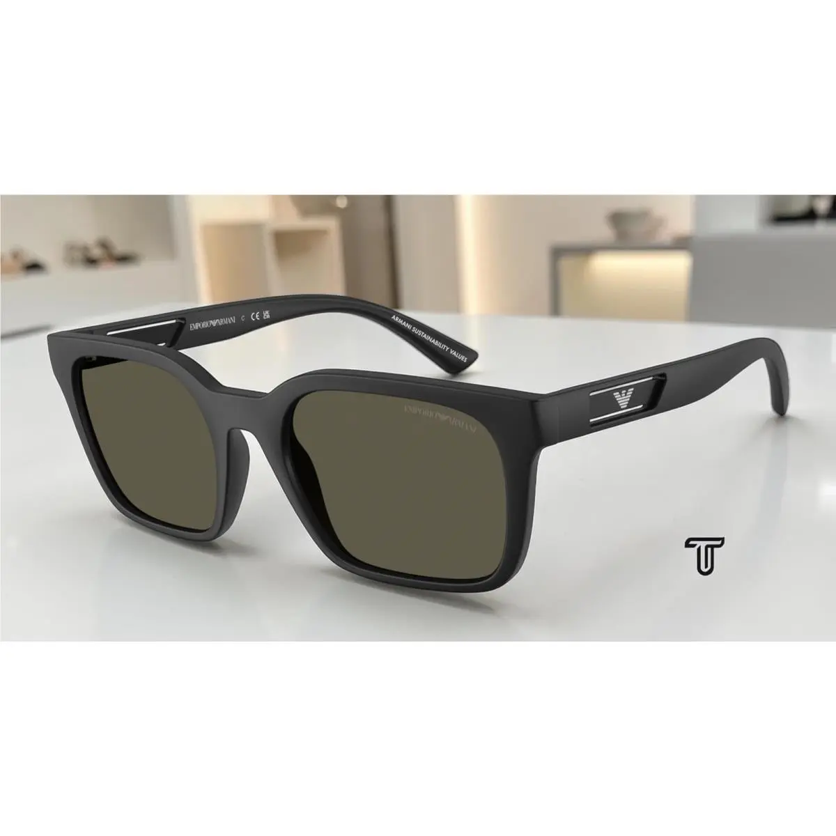 EA4269 500187 Matte Black Dark Grey 54 mm Men`s Sunglasses by Emporio Armani