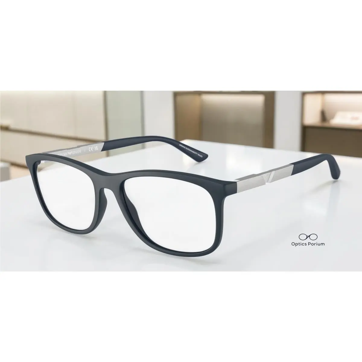 Emporio Armani EA3247 6189 Matte Dark Blue Demo Lens 53 mm Men`s Eyeglasses