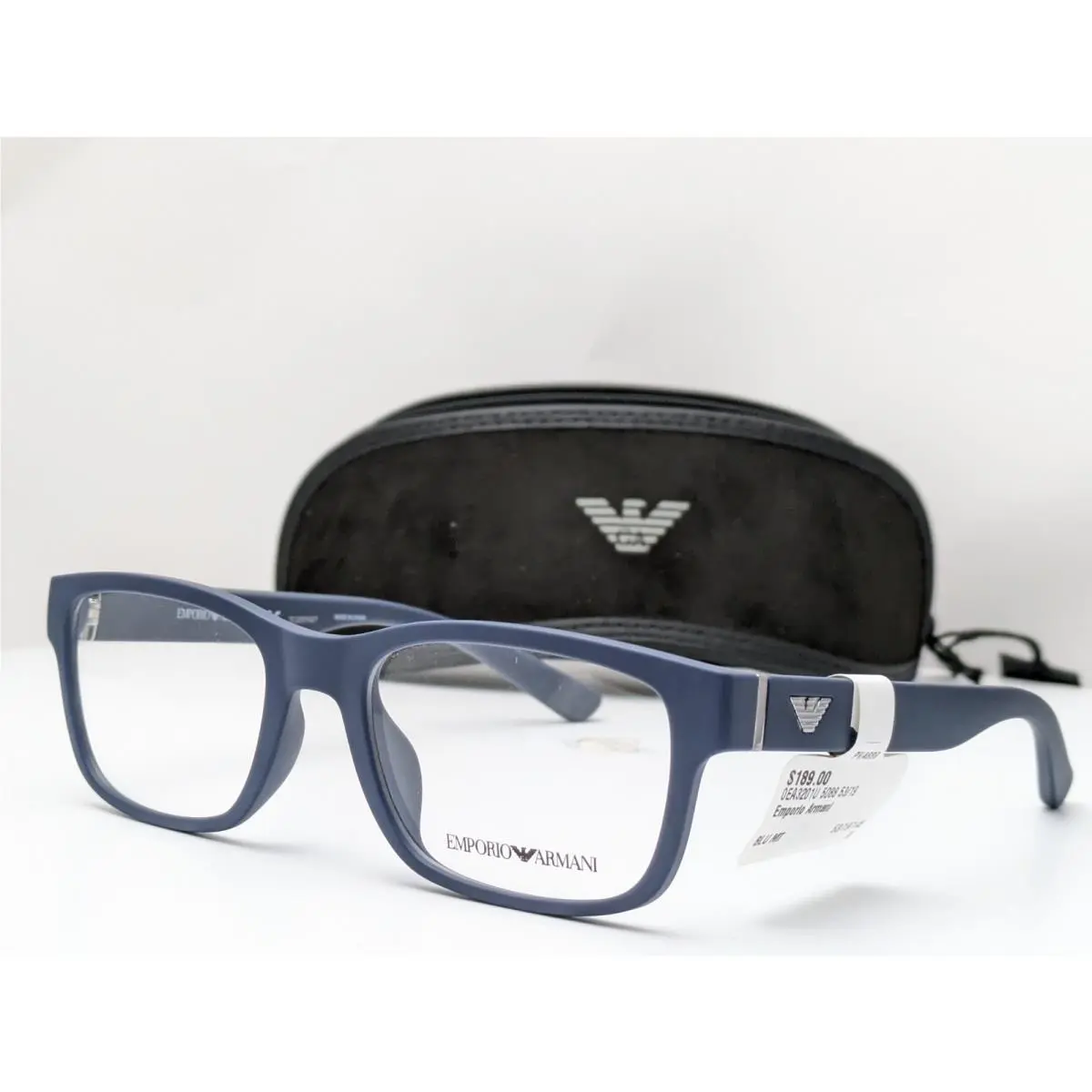 Emporio Armani EA3201U 5088 Matte Blue Men`s Eyeglasses Frames 53-19-145