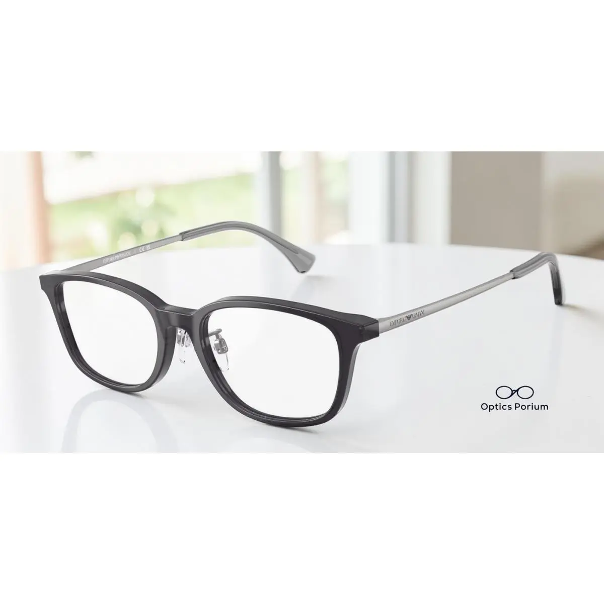Emporio Armani EA3217D 5029 Shiny Transparent Grey 52 mm Men`s Eyeglasses