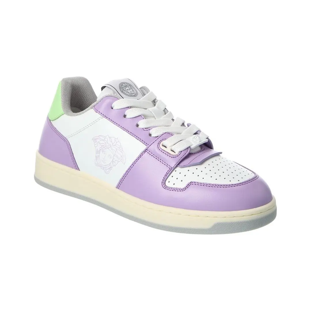 Leather Sneaker Women`s Purple 37 by Versace