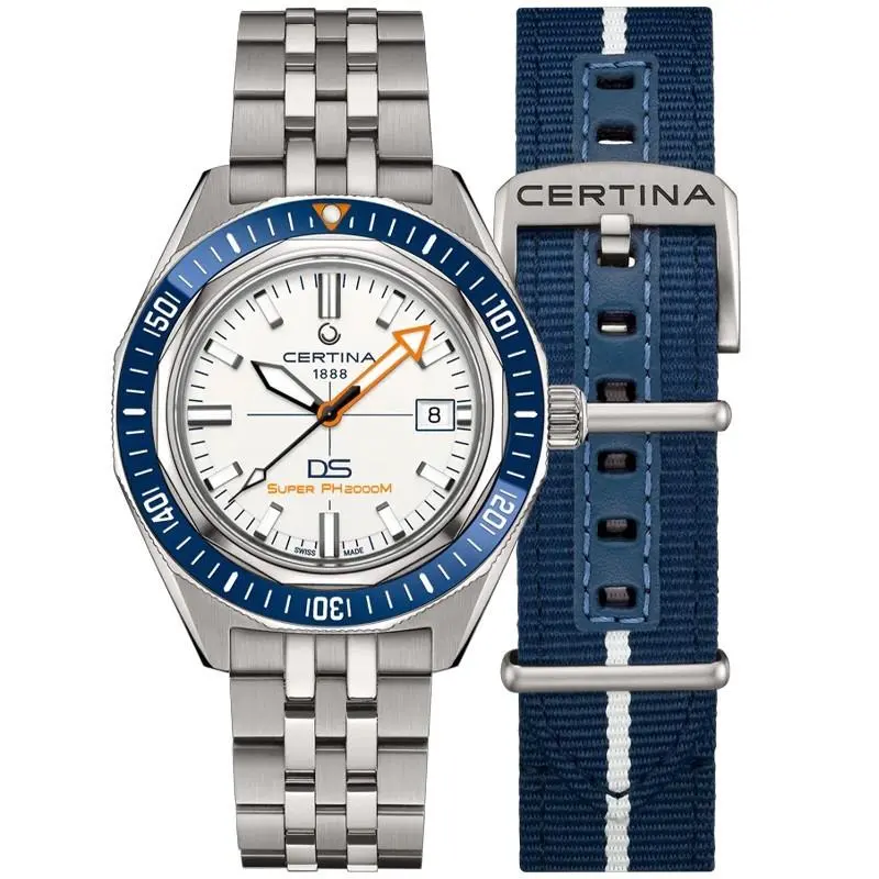 Certina DS Super PH2000M 43mm White Dial Men`s Watch C0506074401102
