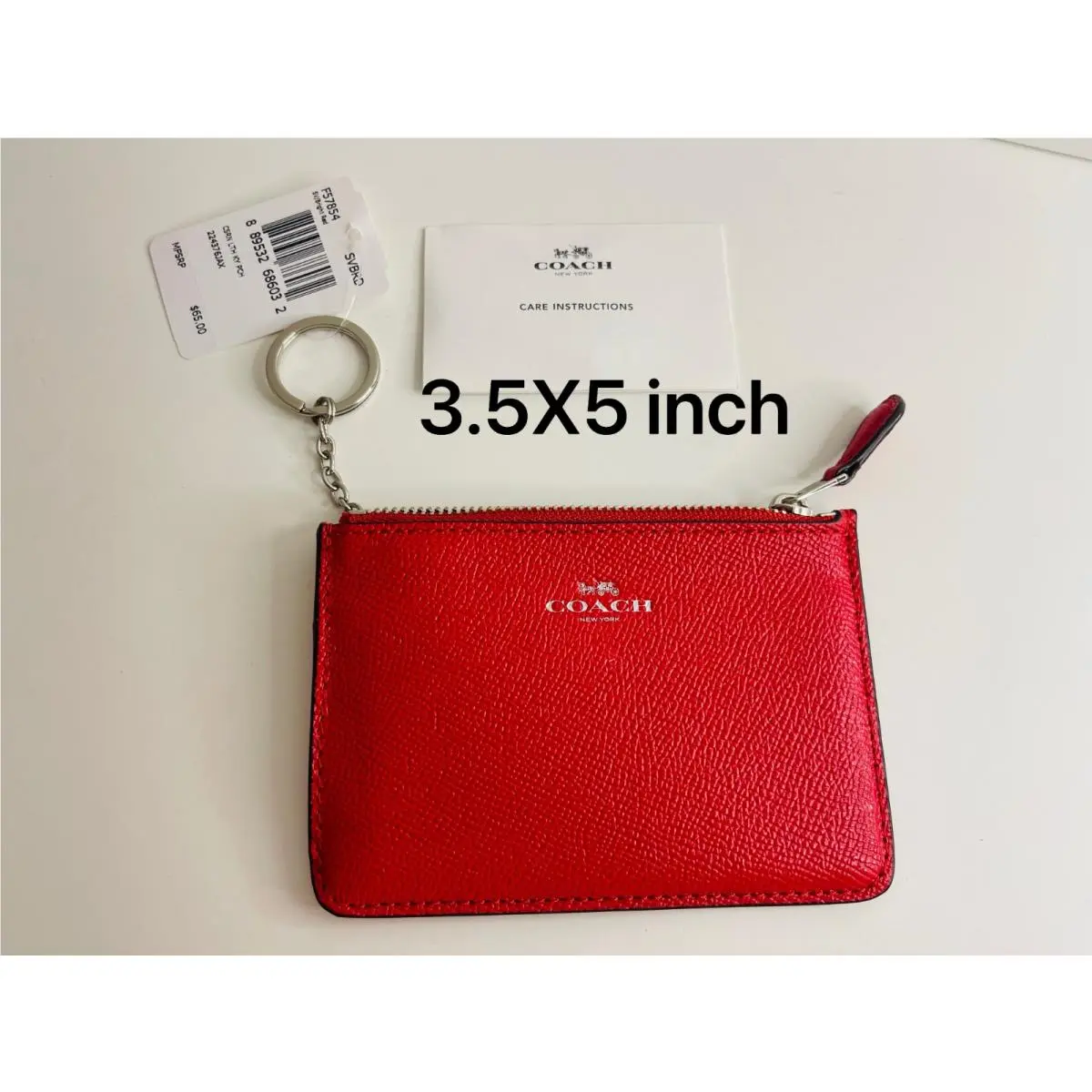 Coach Key Pouch with Zip 3.5X5inch