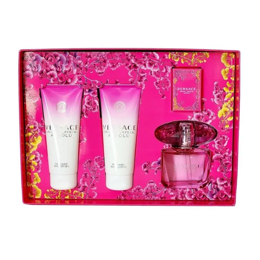 Versace Bright Crystal Absolu Women 4Pcs Set 3.0 oz Edp Spray BL SG Mini