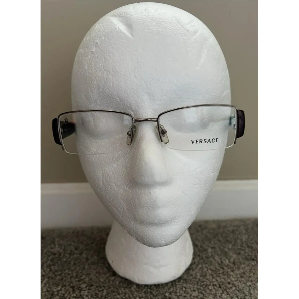 Versace Eye Glasses 1140 Brown/marble Brown Half Rim Italy 51/17