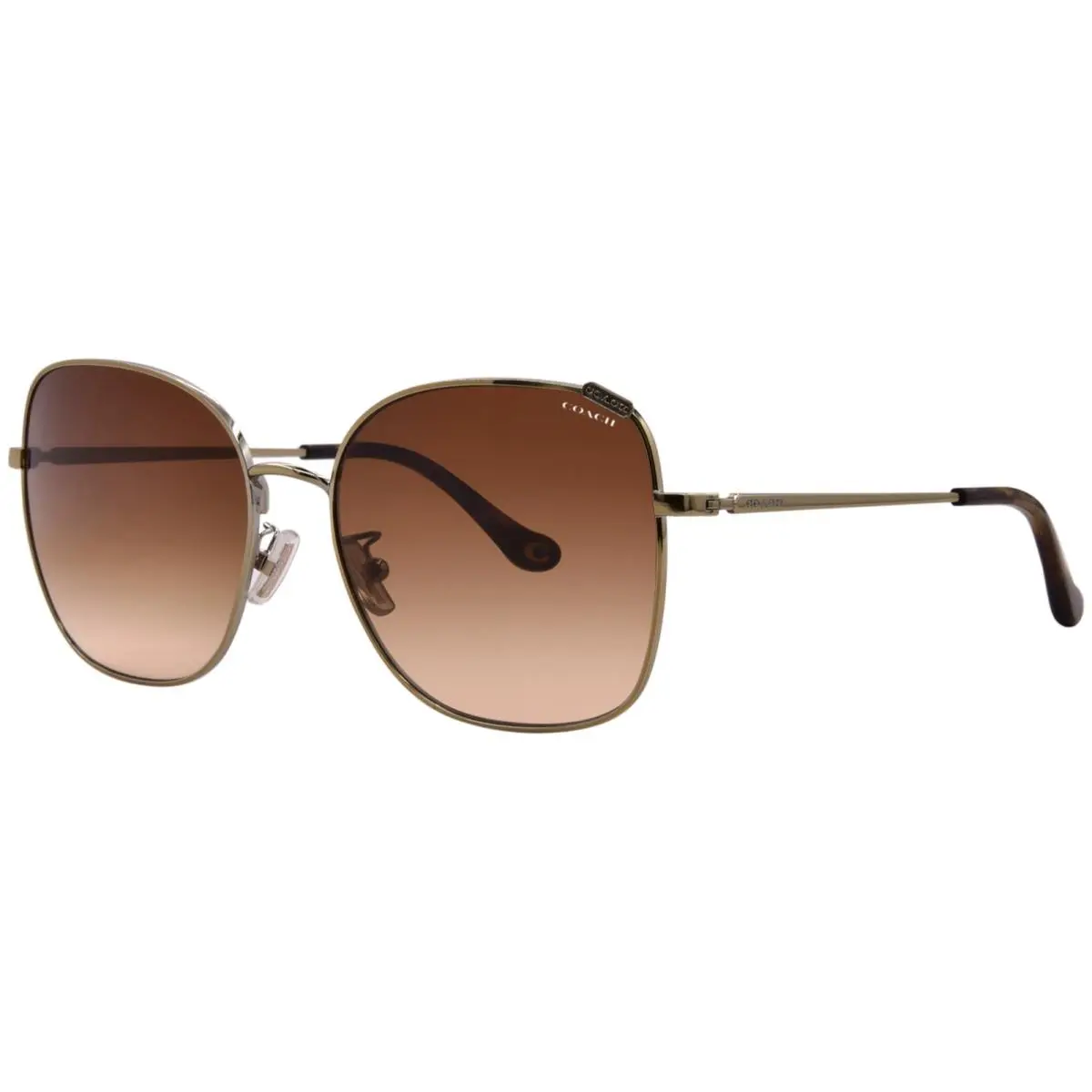 Coach HC7133 900574 Sunglasses Women`s Shiny Light Gold/dark Brown Gradient 57mm
