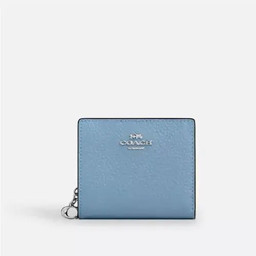 Coach CBO77 Snap Wallet Shiny Pebble Leather Pool
