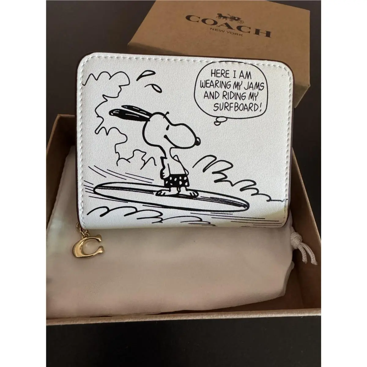 Coach X Peanuts Snap Wallet In Signature Canvas with Snoopy Print CCB18