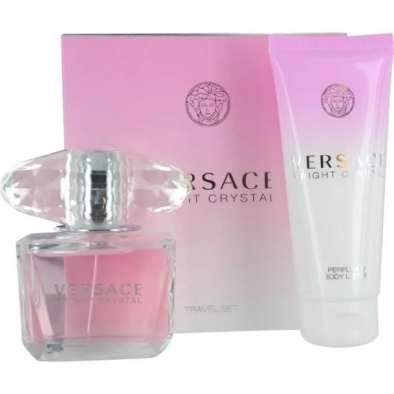 Versace Bright Crystal Women 2 Pieces Set 3.0 oz Edt Spray 3.4 oz Body Lotion