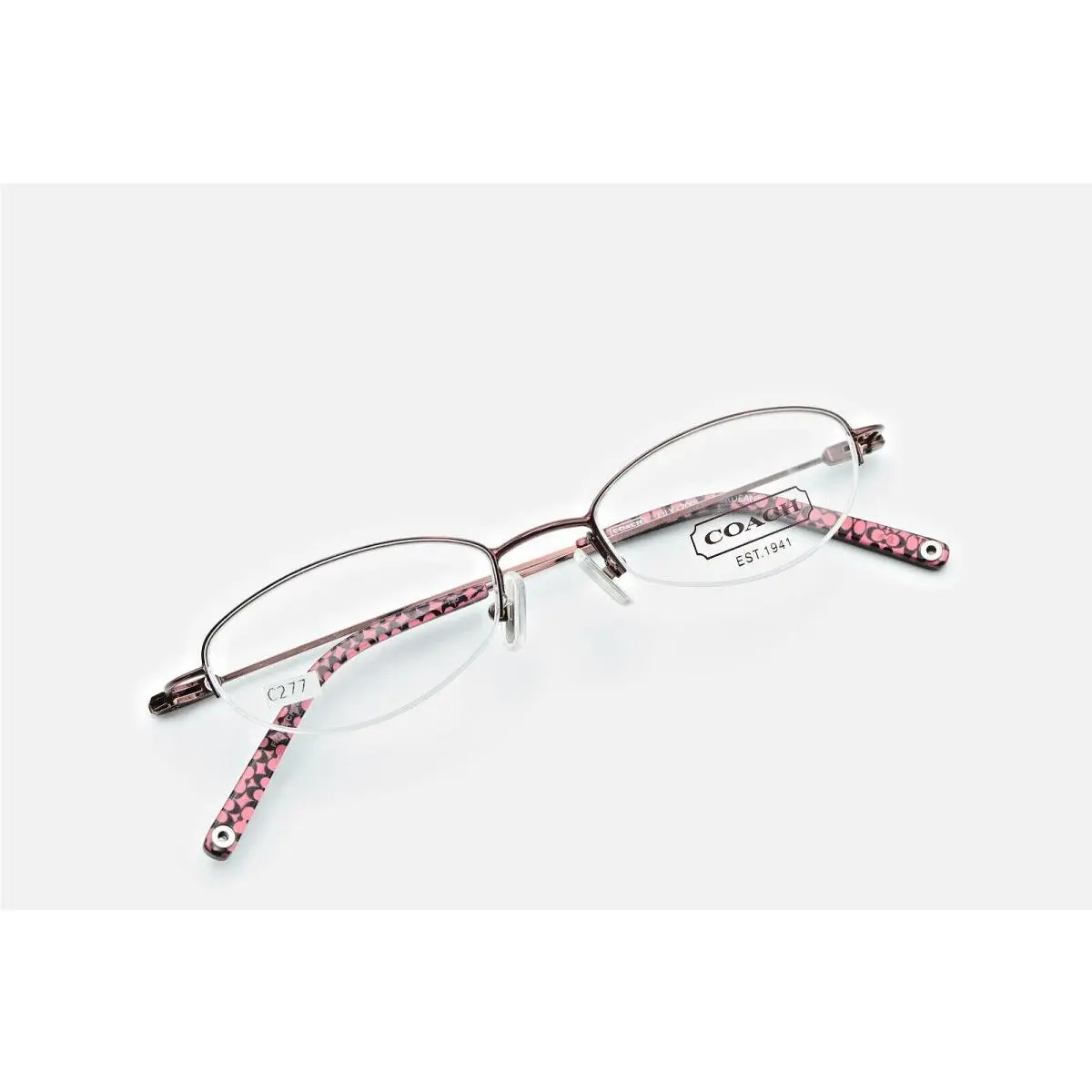 Coach Lily 309 Bordeaux 46-17-135 Half Rim Eyeglass Frames W/coach Case