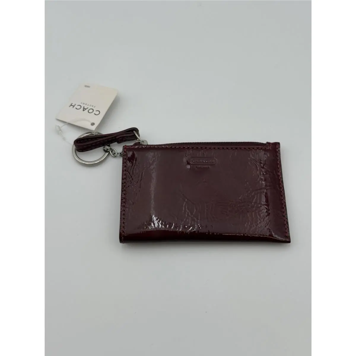 Coach Burgundy Patent Leather Shine Pouch