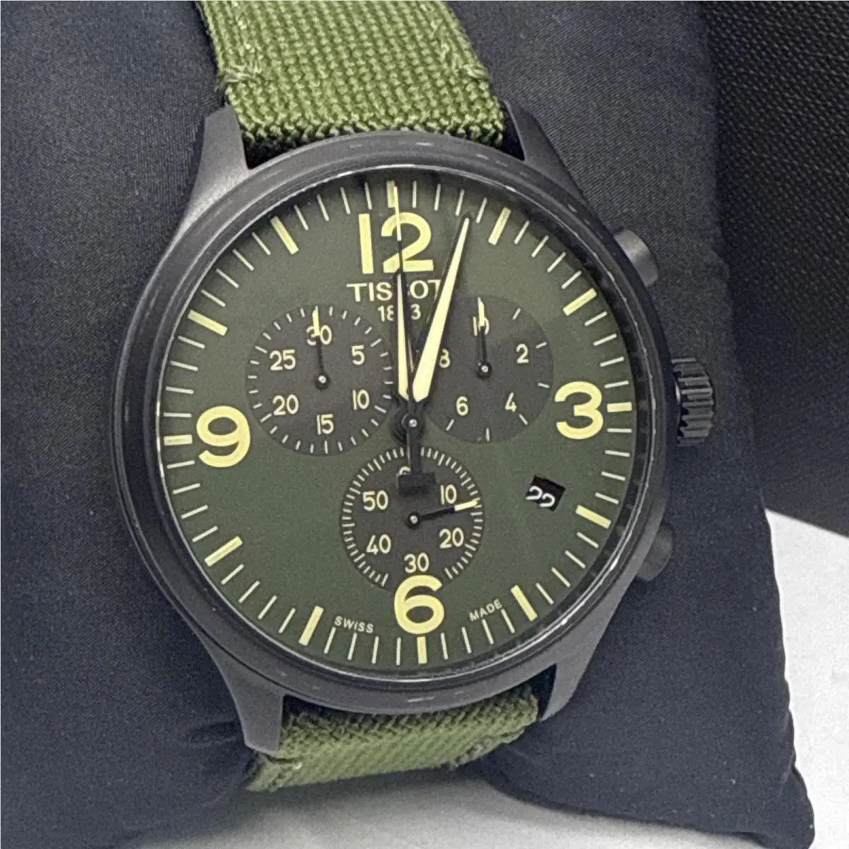 Chrono XL Swiss Quartz Chronograph Date Green Dial Black Pvd Case 45mm by Tissot