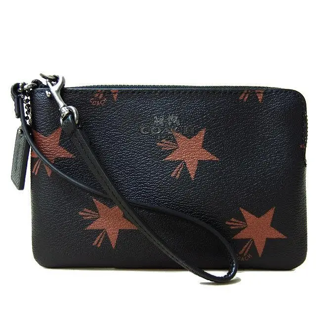 Coach Corner Zip Wristlet IN Star Canyon Print Coated Canvas F64239 Brown Mult