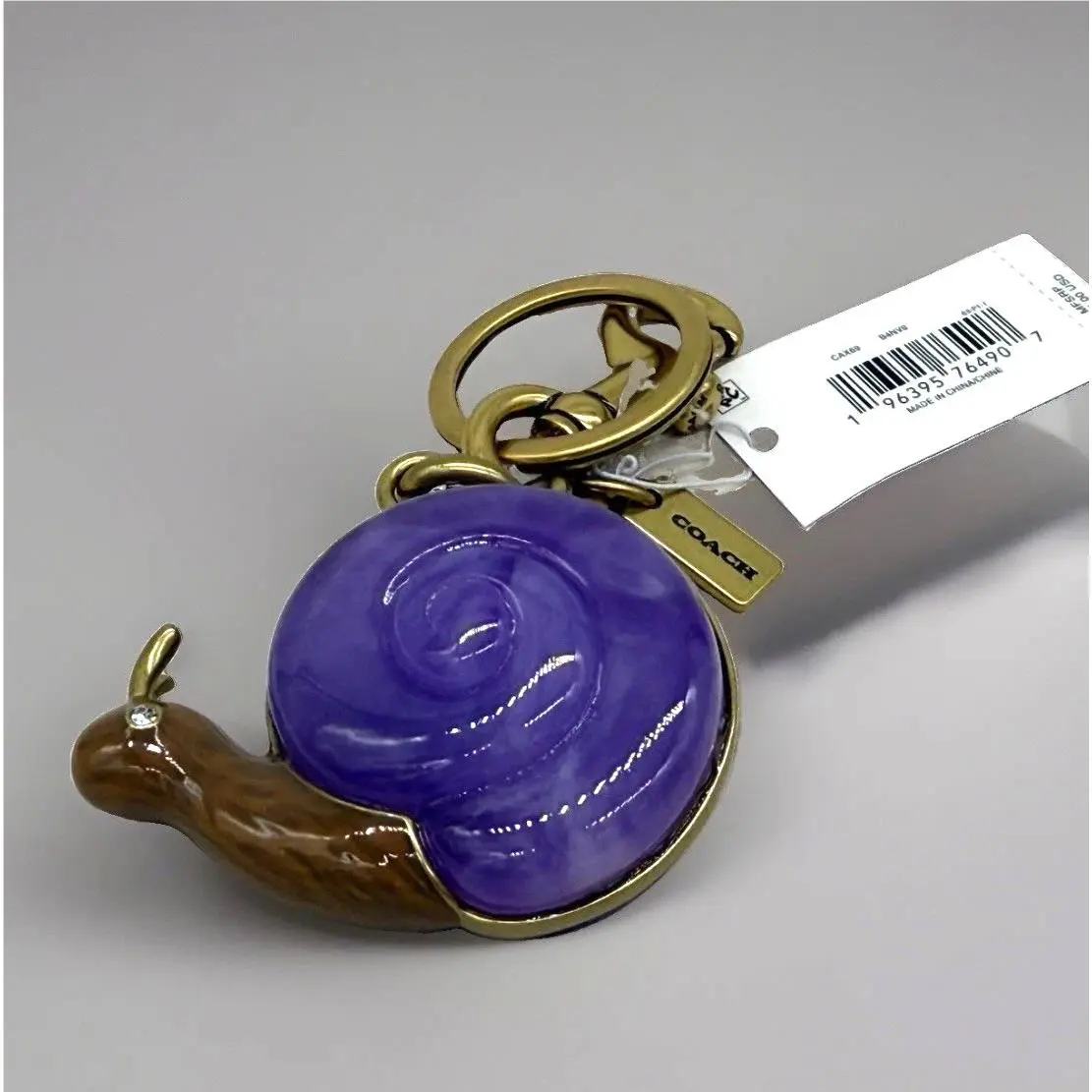 Coach 3D Snail Bag Charm Key Chain Key Fob