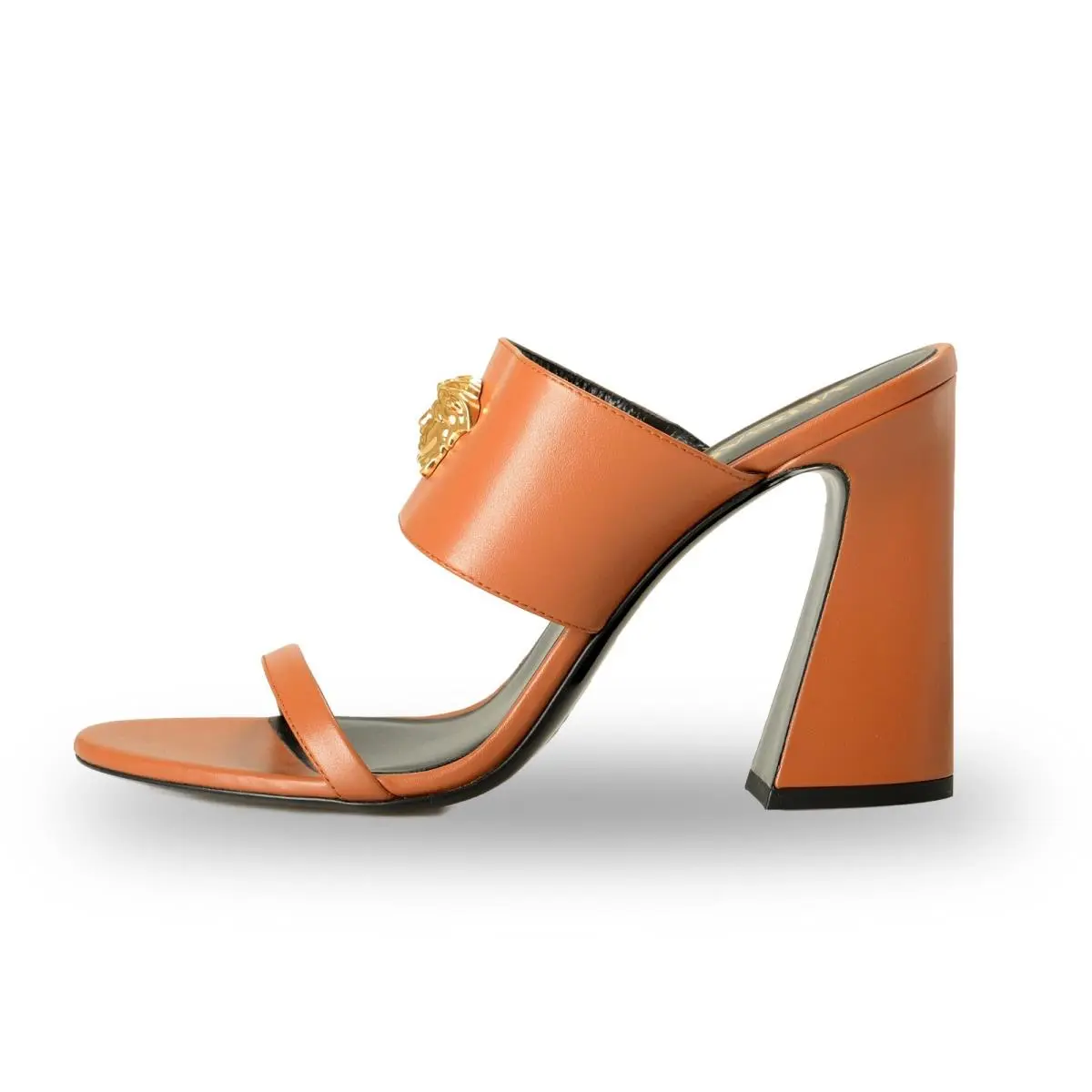 Women`s Summer Leather Gold Medusa Mules Sandals Shoes US 11 IT 41 by Versace