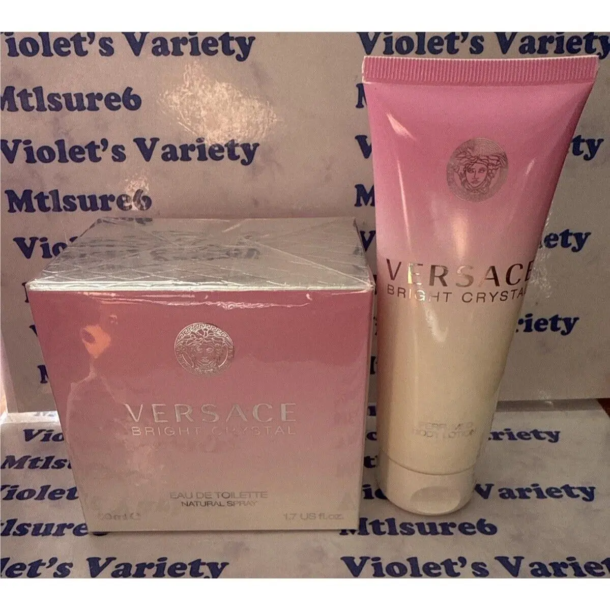 Versace Bright Crystal Eau DE Toilette Edt Spray 1.7 oz Seald Lotion 3.4oz