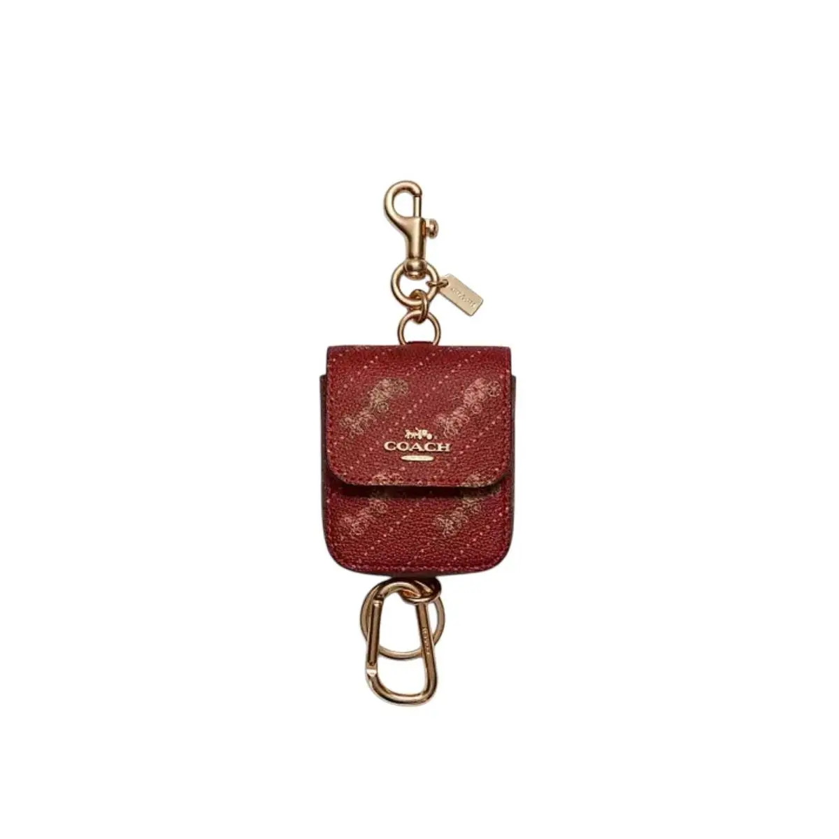 Multi Attachment Case Bag Charm with Red Horse and Carriage Dot Print by Coach