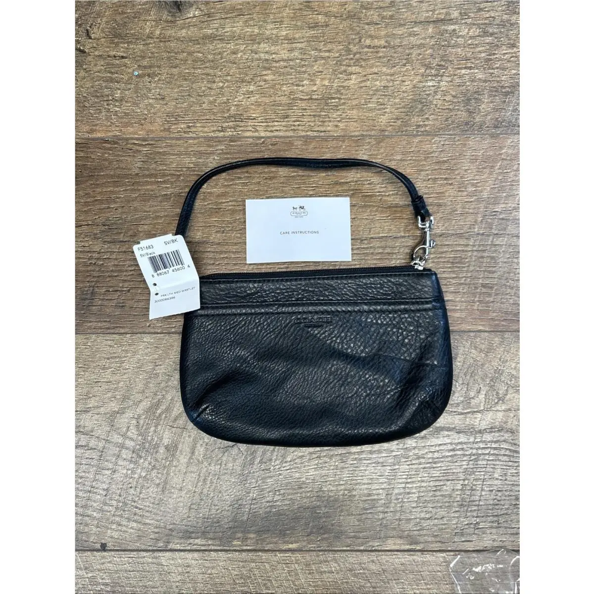Coach Metallic Blue Pebbled Leather Double Corner Zip Clutch Wallet Wristlet