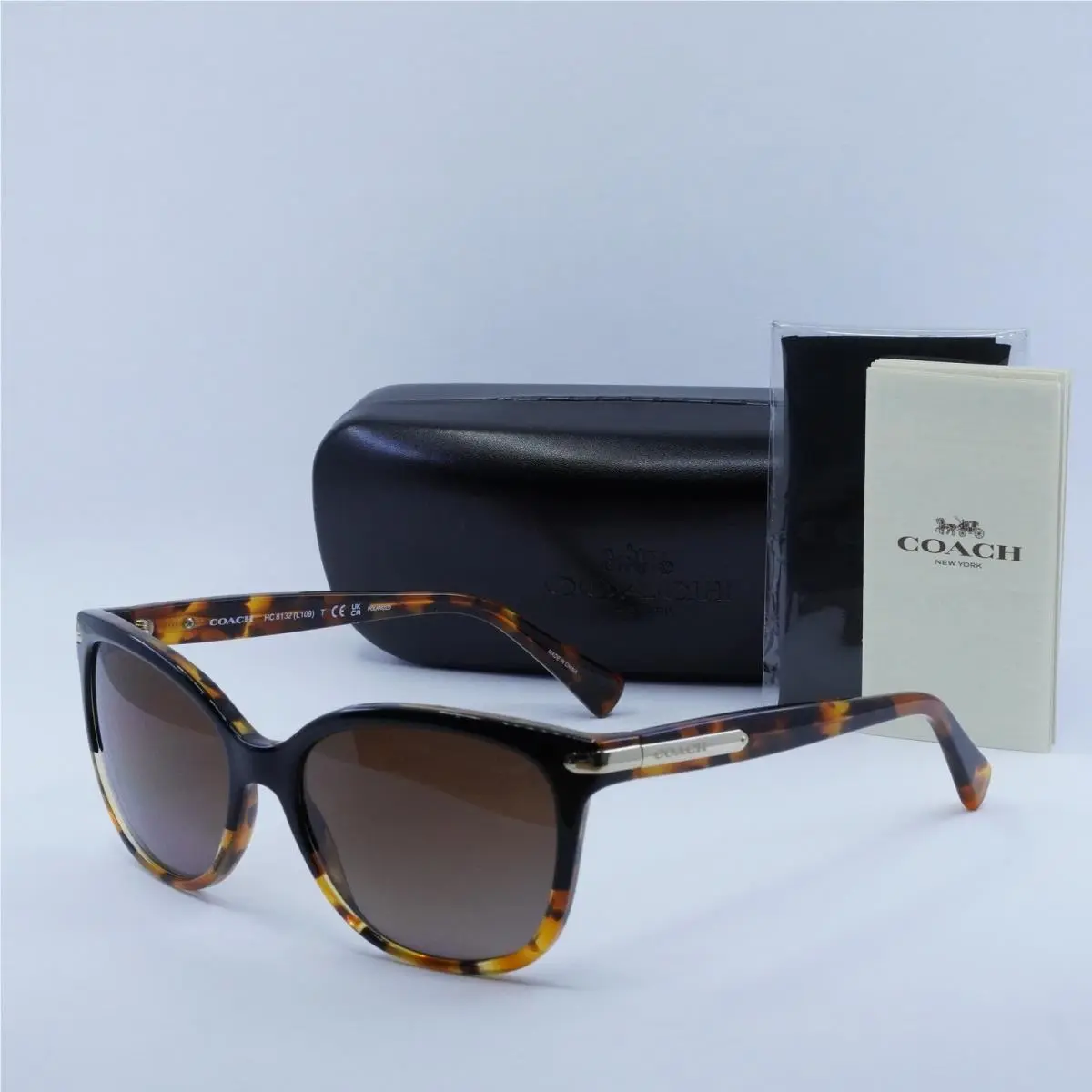 Coach HC8132 5438T5 Black Tortoise Gradient/brown Gradient Polarized