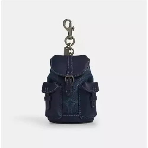 Coach Mini Warner Backpack Bag Charm In Signature Canvas - CBK66