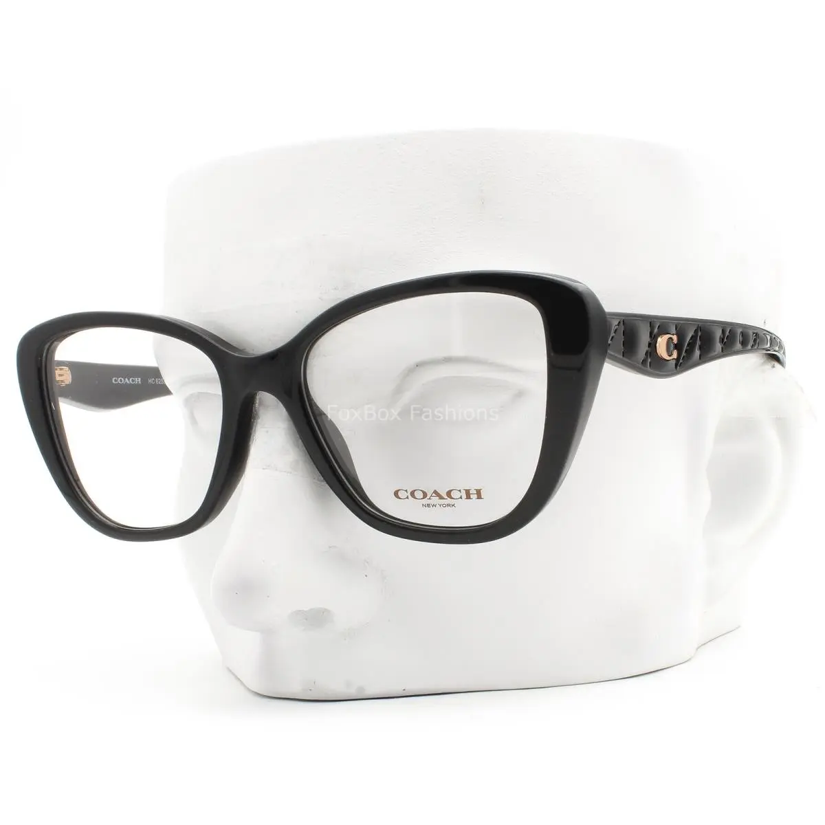 Coach Eyeglasses Glasses HC 6255U 5002 Shiny Black Rose Gold Logo 51mm with Case