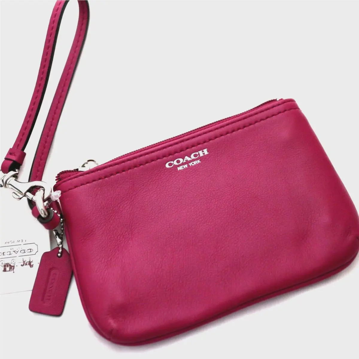 Coach Red Cherry Legacy Leather Universal Travel Wristlet Coin Pouch Case