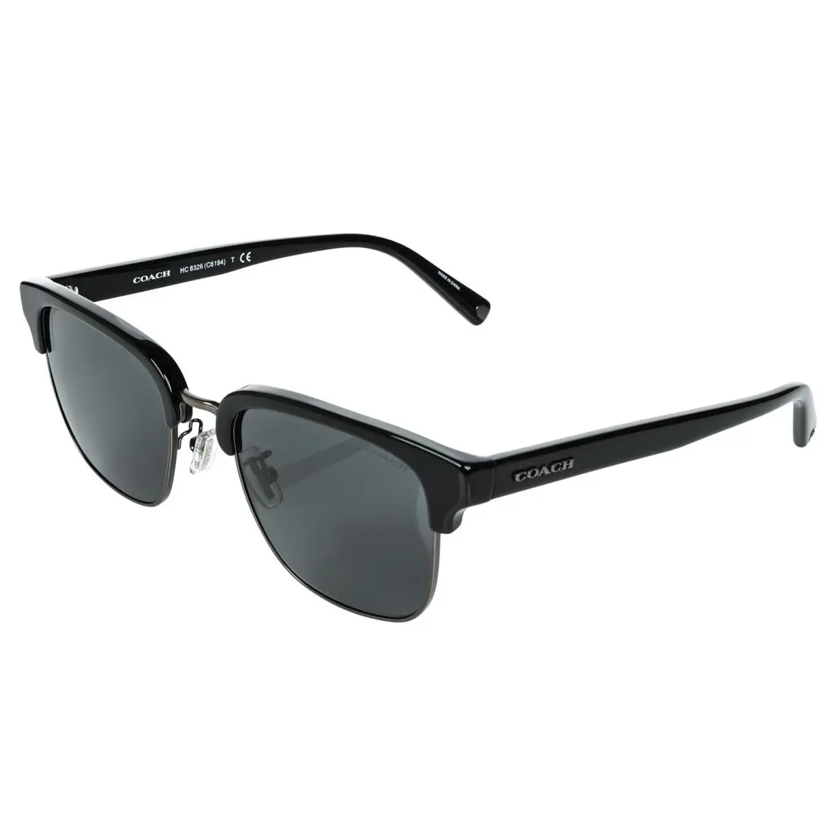 297130 Women Sunglasses Black/gunmetal Frame Dark Grey Solid Lenses 52MM by Coach