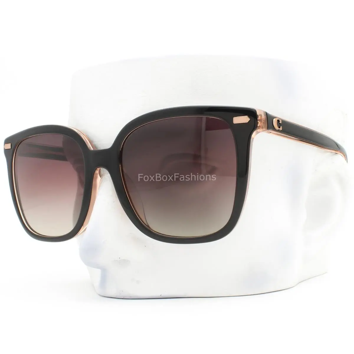 Coach Sunglasses HC8381U 5781E2 Black on Crystal Pink Purple Gradient with Case