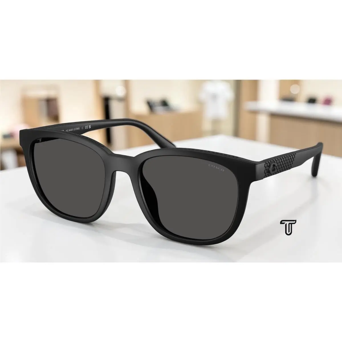 Coach HC8442U 500287 Cca00 Matte Black Grey Solid 54 mm Men`s Sunglasses