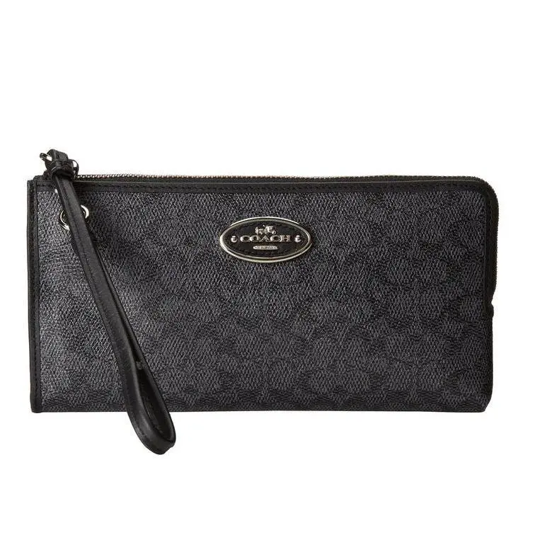 Coach 52997 Signature C Zippy Wallet/wristlet Fits Iphone Sv/charcoal