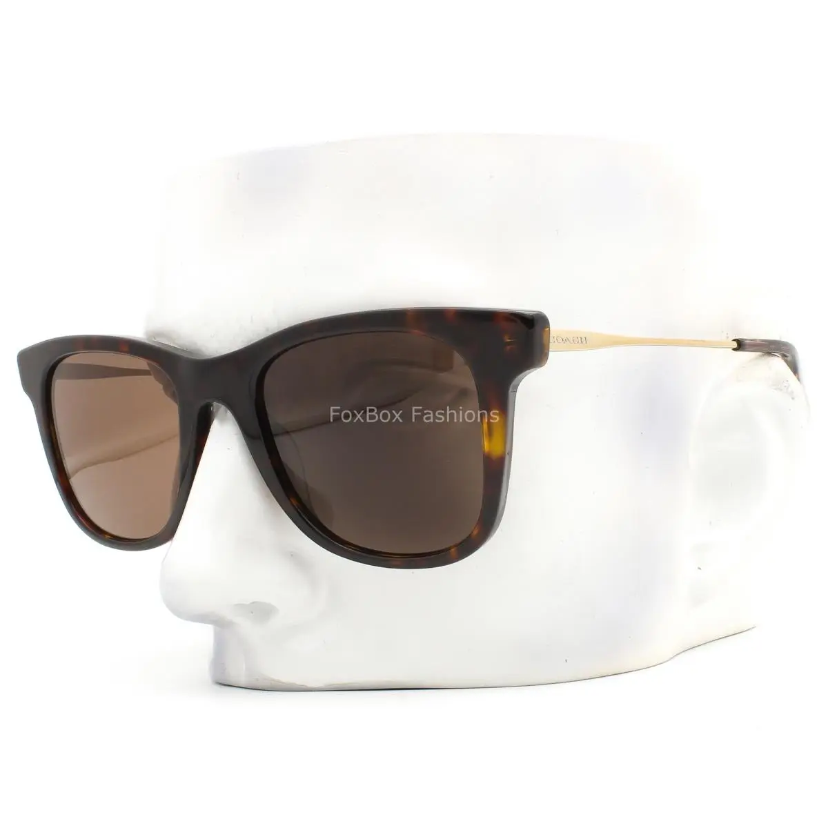 Coach Sunglasses Polished Brown Tortoise Pale Gold HC 8290 503173 with Case