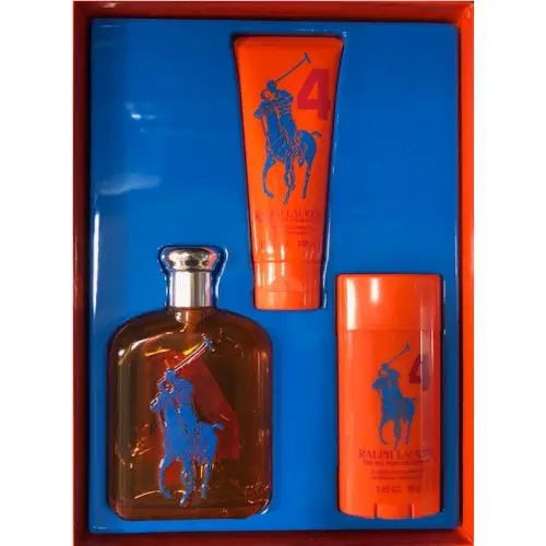 The Big Pony  Men Select 1 4.2 oz Edt + 3.4 oz Gel + 2.93 oz Deo #4 Orange Big Pony by Ralph Lauren