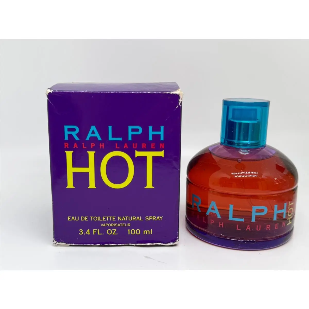 Ralph Hot by Ralph Lauren 3.4 oz / 100 ML Eau De Toilette Spray Box Slightly Old