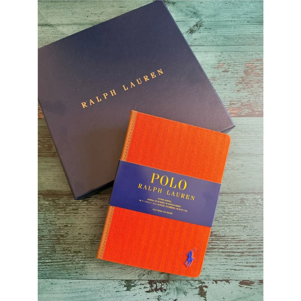 BN Polo  Signature Embroidered Pony Notebook Orange/purple by Ralph Lauren