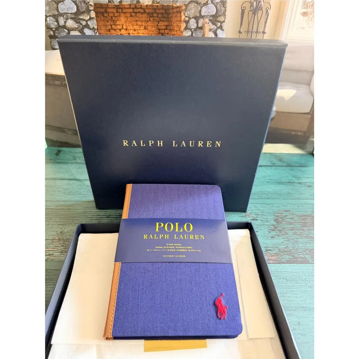 BN Polo Ralph Lauren Signature Embroidered Pony Notebook Navy/red